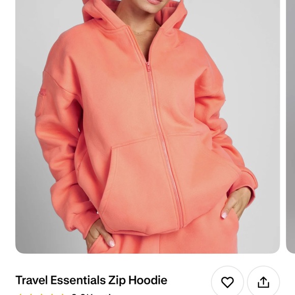 COMFRT Unisex Orange Hoodie Jacket - “Coral” - Picture 3 of 6